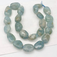 Load image into Gallery viewer, Natural Aquamarine Pebble Bead 8&quot; Strand | 11 Beads | 25x15x11-15.5x13x7mm | - PremiumBead Alternate Image 6
