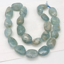 Load image into Gallery viewer, Natural Aquamarine Pebble Bead 8" Strand | 11 Beads | 25x15x11-15.5x13x7mm | - PremiumBead Alternate Image 6