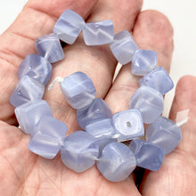 Load image into Gallery viewer, AAA Blue Chalcedony Diagonal Cut Cube Beads | 8mm cube | 6 Beads |