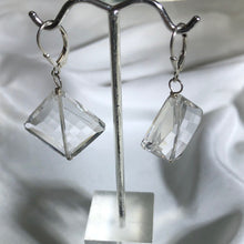 Load image into Gallery viewer, Carved Quartz Diamond-Shaped Beads & Silver Earrings 310049A - PremiumBead Alternate Image 2