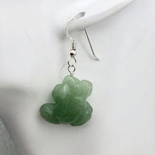 Load image into Gallery viewer, Aventurine Frog Sterling Silver Earrings| Semi Precious Stone Jewelry | 1 1/2" |