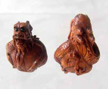 Load image into Gallery viewer, Hand Carved Boxwood Crouching Dragon Ojime/Netsuke Bead - PremiumBead Primary Image 1