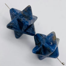 Load image into Gallery viewer, Kabbalah 2 Carved Sodalite Merkabah Star Beads 9288SD