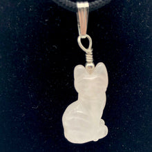 Load image into Gallery viewer, Adorable! Rose Quartz Cat & Solid Sterling Silver Pendant