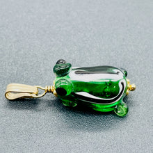 Load image into Gallery viewer, Lampwork Frog 14K Gold Filled Frog | 1" Long | Green | 1 Pendant |