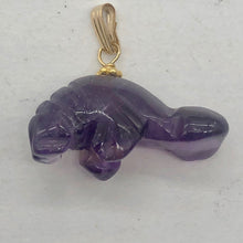 Load image into Gallery viewer, Amethyst 14K Gold Filled Manatee Pendant | 1" Long | Purple | 1 Pendant |