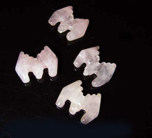 Load image into Gallery viewer, 2 Hand Carved Natural Rose Quartz Bat Beads | 21x16x5mm | Pink - PremiumBead Primary Image 1