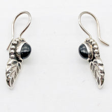 Load image into Gallery viewer, Spiraling Onyx Sterling Silver Earrings! | 1 1/2 Inch Long |