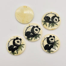 Load image into Gallery viewer, Koala Round Pendant Bead | 25x4mm | Black Green White | 1 Bead |