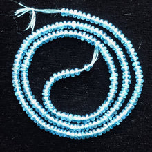 Load image into Gallery viewer, Apatite Roundel 13" Bead Strand | 3 mm | Neon Blue | 190 Beads |