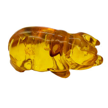 Load image into Gallery viewer, Amber carved Pig Talisman Worry-Stone | 39x25x7 mm | Orange | 1 Figurine |