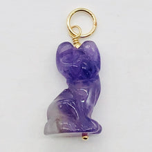 Load image into Gallery viewer, Amethyst Kitty Cat Pendant Necklace|Semi Precious Stone Jewelry|14k Pendant