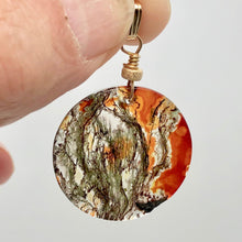 Load image into Gallery viewer, Limbcast Round 14K Gold Filled Pendant | 1.5" Long | Green Clear Orange |
