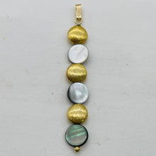 Load image into Gallery viewer, Mother of Pearl 14K Gold Filled Drop/Dangle | 2 1/4" Long | Rainbow | 1 Pendant|