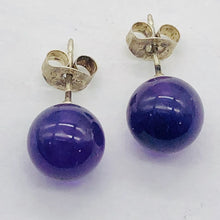 Load image into Gallery viewer, Amethyst 8mm Sterling Silver Stud Ball Earrings | 8mm | Purple | 1 Earrings
