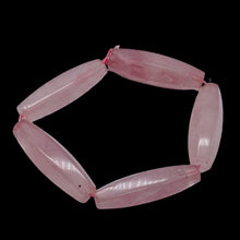 Load image into Gallery viewer, Designer Natural Rose Quartz 35x11mm Bead Strand 110450