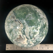 Load image into Gallery viewer, Moss Agate Scry Sphere Round | 3" | Green/White | 1 Sphere |