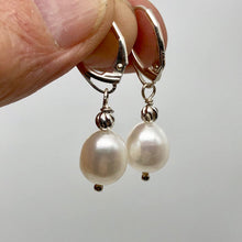 Load image into Gallery viewer, Pearl Dangle Sterling Silver Earrings | 1.38" Long | Satiny White |