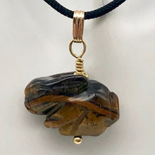Load image into Gallery viewer, Tiger's Eye Bunny Rabbit Pendant Necklace|SemiPrecious Stone Jewelry|14K Pendant