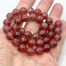 Load image into Gallery viewer, Strawberry Quartz w/Hematite Half Strand | 11mm | Strawberry lilac | 18 Bead(s)
