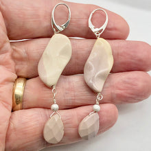 Load image into Gallery viewer, Mookaite Dangle Sterling Silver Lever Back Earrings | 3" Long | Mauve | 1 Pair |