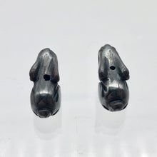 Load image into Gallery viewer, Hoppity 2 Hand Carved Hematite Bunny Rabbit Beads | 21x11.5x9mm | Graphite - PremiumBead Alternate Image 8