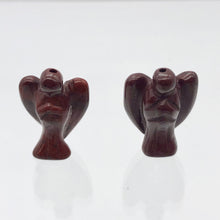 Load image into Gallery viewer, 2 Hand Carved Brecciated Jasper Guardian Angels | 22x14x8mm | Red - PremiumBead Alternate Image 6