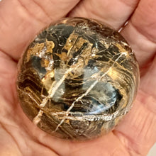 Load image into Gallery viewer, Stromatolite Scry Crystal Round Meditation Sphere | 45mm | Bronze/Black | 1 |