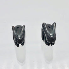 Load image into Gallery viewer, Hoppity 2 Hand Carved Hematite Bunny Rabbit Beads | 21x11.5x9mm | Graphite - PremiumBead Alternate Image 7