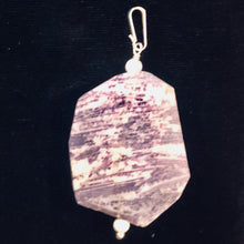 Load image into Gallery viewer, Purple Flower Sodalite Sterling Silver Pendant | Purple/White | 2 1/4" Long |