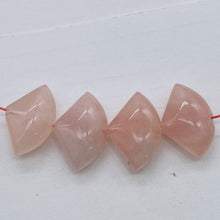 Load image into Gallery viewer, 4 Fan Cut Rose Quartz 24x15x9mm Beads 10816