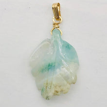 Load image into Gallery viewer, Ocean Jasper 14K Gold Filled Leaf Pendant| 1 1/2" Long| Seafoam Green| 1 Pendant