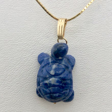 Load image into Gallery viewer, Semi Precious Stone Jewelry Charming Turtle Pendant Necklace of Sodalite/14kgf - PremiumBead Alternate Image 11