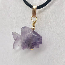 Load image into Gallery viewer, Swimmin'! Amethyst Koi Fish with 14k Gold Filled Findings Pendant 509265AMG - PremiumBead Alternate Image 3