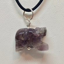 Load image into Gallery viewer, Roar! Carved Natural Amethyst Bear Sterling Silver Pendant 509252AMS - PremiumBead Alternate Image 3