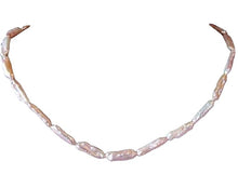 Load image into Gallery viewer, 8 Natural Peachy Pink Biwa Stick FW Pearls #4450