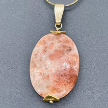 Load image into Gallery viewer, Sunstone 14K Gold Filled Drop/Dangle | 1 1/2" Long | Pink/Red | 1 Pendant |