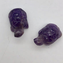 Load image into Gallery viewer, Charming 2 Carved Amethyst Turtle Beads | 22x12.5x9mm | Purple - PremiumBead Primary Image 1