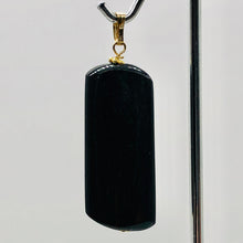 Load image into Gallery viewer, Hypersthene Rectangle Dangle 14K Gold Filled Pendant| 2 1/2" Long| Black/Silver|