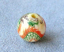 Load image into Gallery viewer, Fierce Scrimshawed 3 Color Dragon Waterbuffalo Bone 12mm Round Bead 4826 - PremiumBead Alternate Image 2