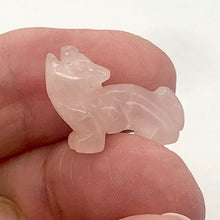 Load image into Gallery viewer, Howling 2 Carved Rose Quartz Standing Wolf/Coyote Beads | 21x17x7.5mm | Pink