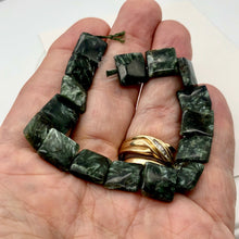 Load image into Gallery viewer, Siberia Russian Seraphinite 12x12x4mm Square Bead Strand | 33 Beads |