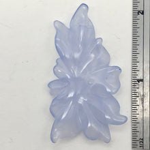Load image into Gallery viewer, 36.1cts Hand Carved Blue Chalcedony Flower Bead | 49x28x4mm | - PremiumBead Primary Image 1