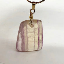 Load image into Gallery viewer, Fluorite 14K Gold Filled Wire Wrap Trapezoid Pendant| 2" Long | Purple, Clear |