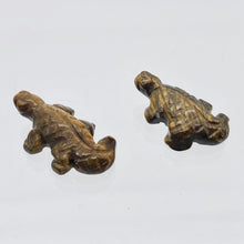 Load image into Gallery viewer, 2 Carved Snappy Tiger's Eye / Tigereye Lizard Beads | 25x15x6.5mm | Golden Brown - PremiumBead Alternate Image 7