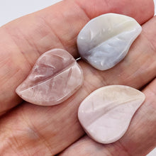 Load image into Gallery viewer, 3 Hand Carved Brazilian Agate Leaf Beads 9319BA