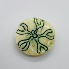 Load image into Gallery viewer, Turtle Round Pendant Bead | 22x6mm | Red White Green | 1 Bead |