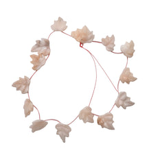 Load image into Gallery viewer, Light Pink Peruvian Opal 19x17mm Leaf Briolette Bead Strand 110823B