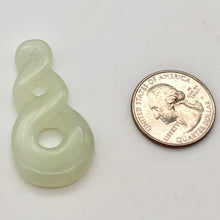 Load image into Gallery viewer, Hand Carved Natural Serpentine Infinity Pendant with Simple Black Cord 10821D - PremiumBead Alternate Image 7