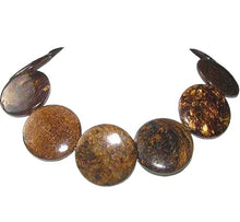 Load image into Gallery viewer, Shimmering Bronzite Coin Pendant Bead Strand 108643